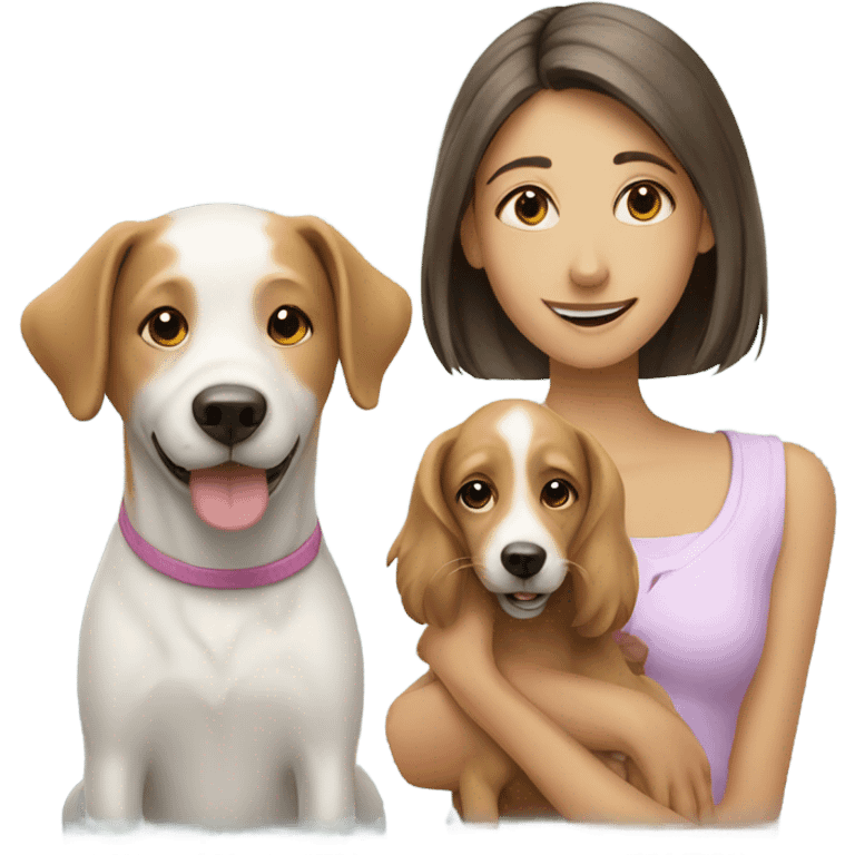 dog with girl emoji