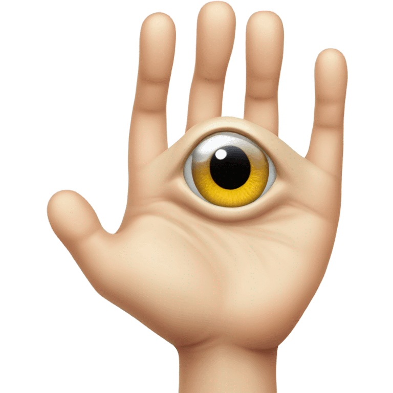 Hand with an eye in the palm emoji