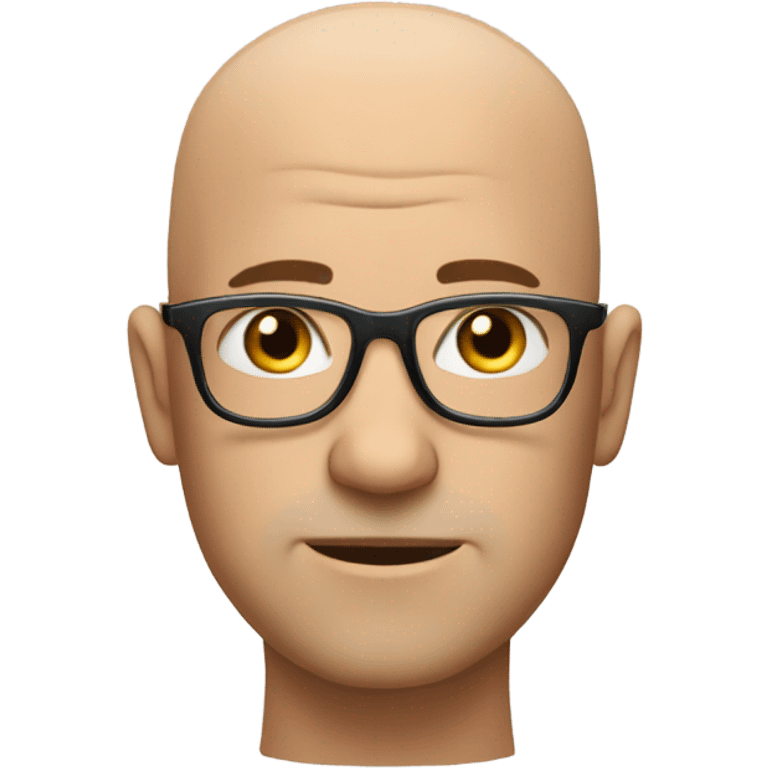 bald man in glasses portrait emoji