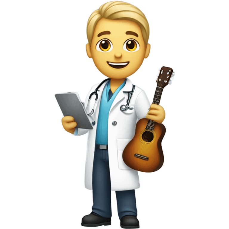 Veterinarian with a guitar emoji