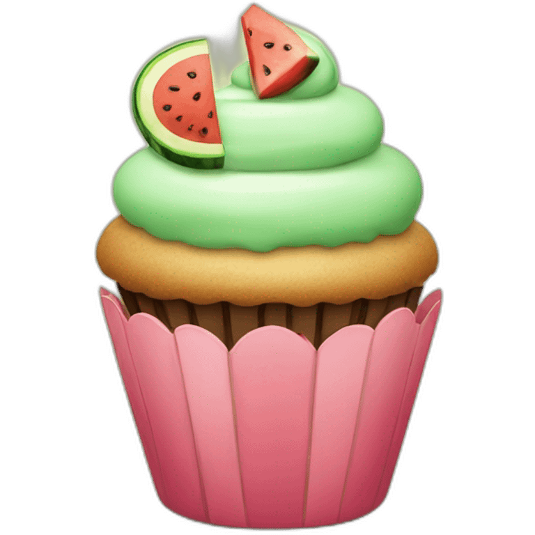 Cupcake With Watermelon emoji