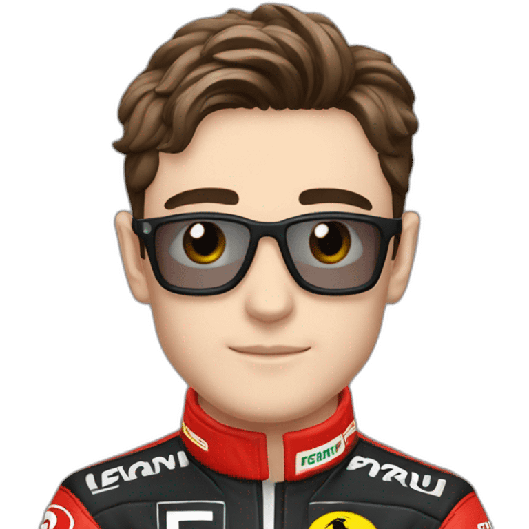 Charles Leclerc with Ferrari suit emoji