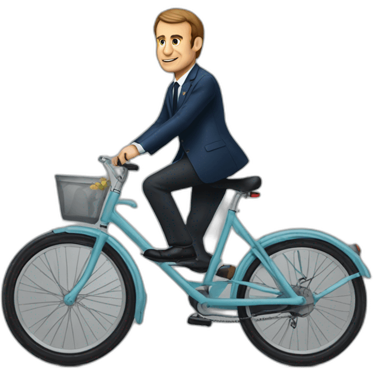 Macron sur un vélo emoji