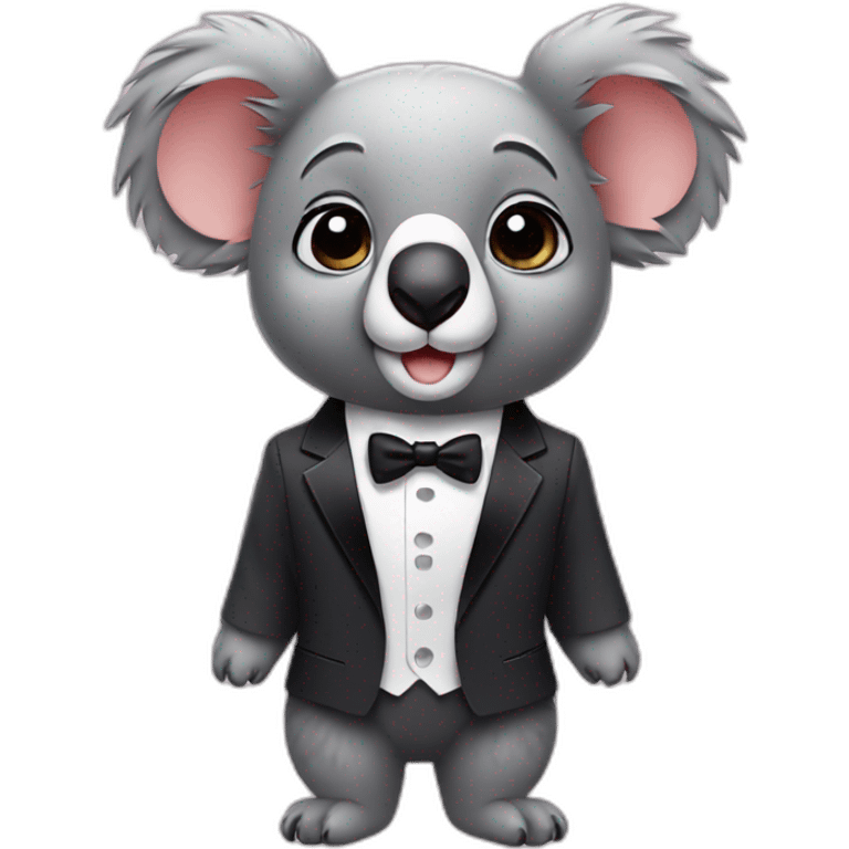 cute small koala wearing tuxedo emoji