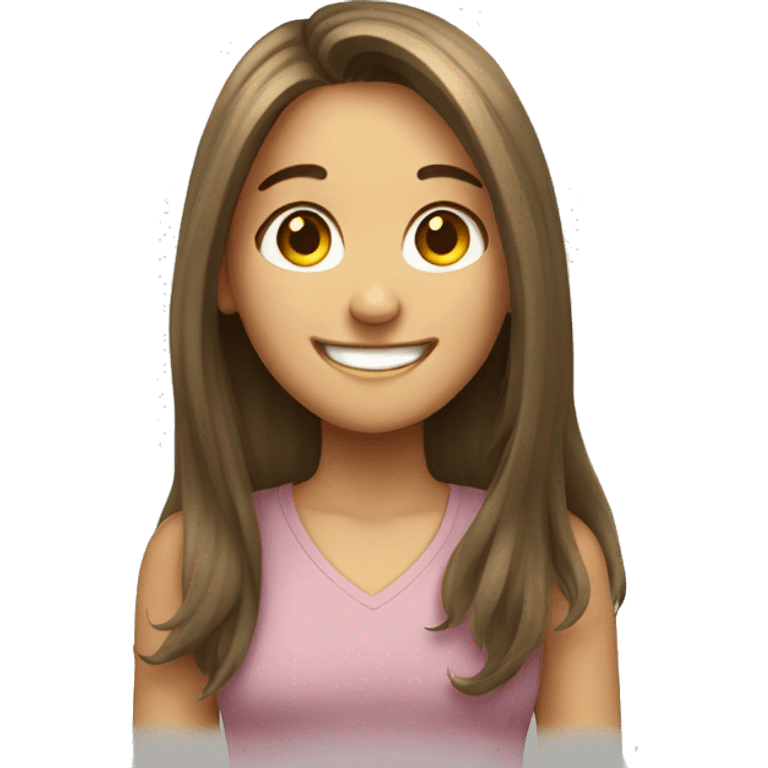 smiling girls with long hair emoji