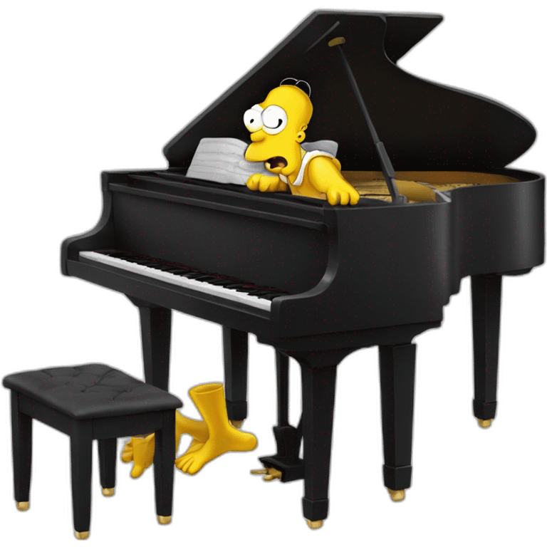 Homer simson doing piano with his feets emoji