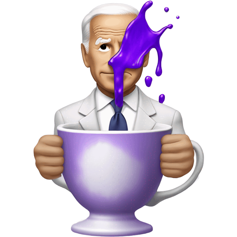 biden with purple liquid spilling in white cup emoji