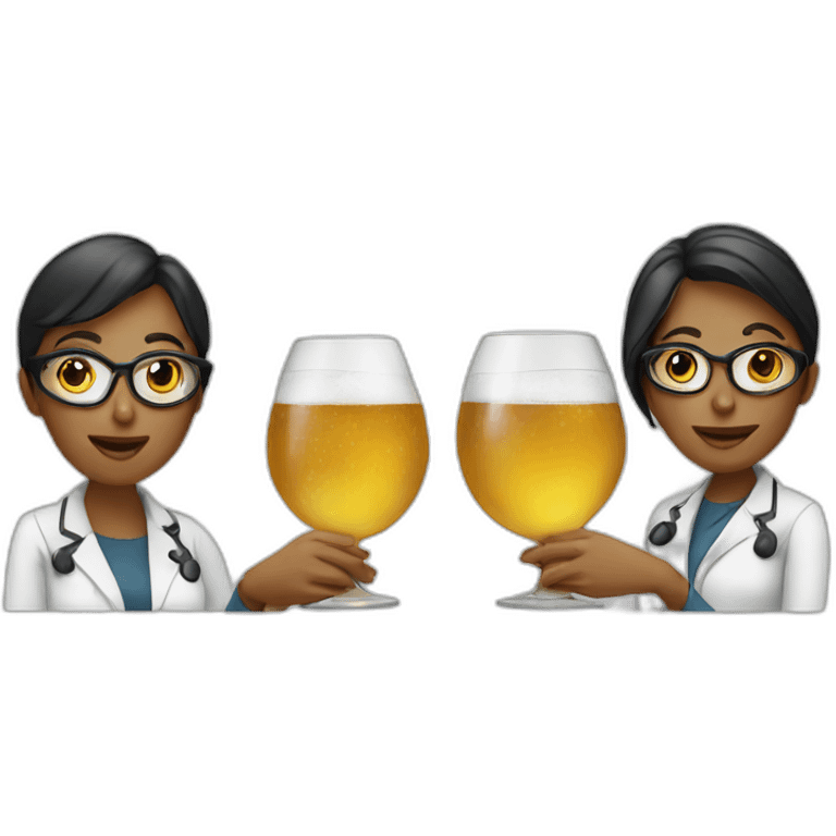 four drinking female scientists emoji