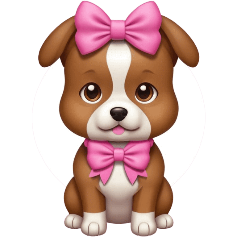 dog wearing a pink bow emoji