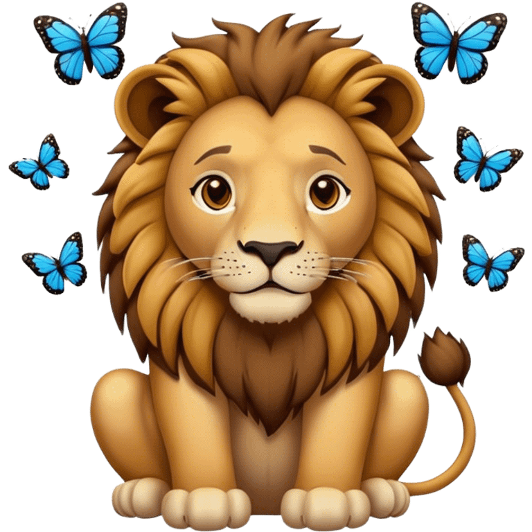 Lion with butterflies  emoji