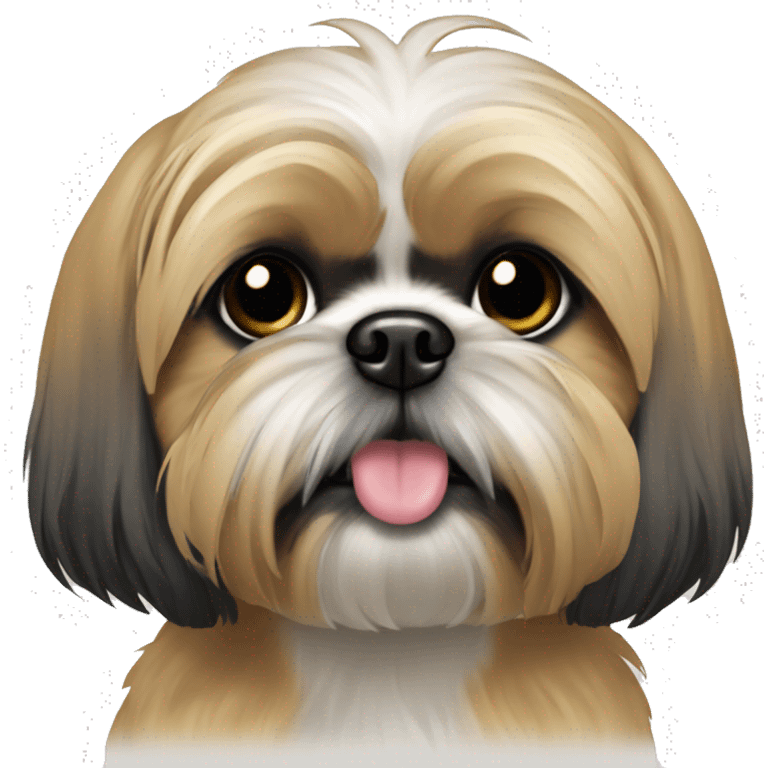 Gold shih tzu with a black muzzle emoji