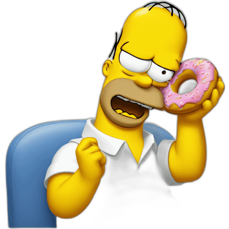 Homer Simpson eating donut emoji