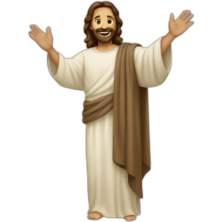 Jesus waving emoji