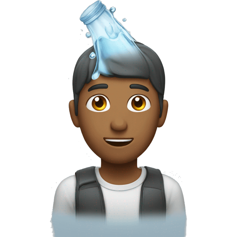 Man pouring water on his head emoji