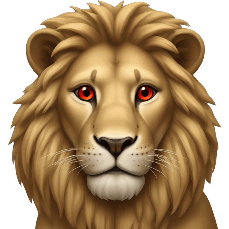 realistic lion with red eyes emoji