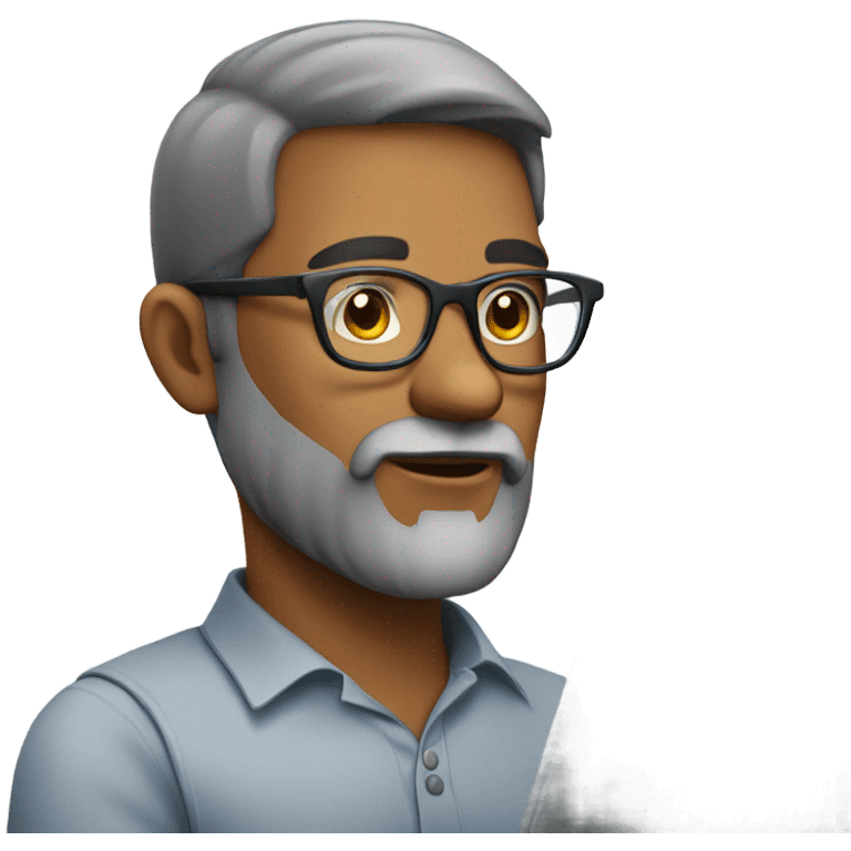 an SEO/tech guy with beard and specs working on his laptop emoji