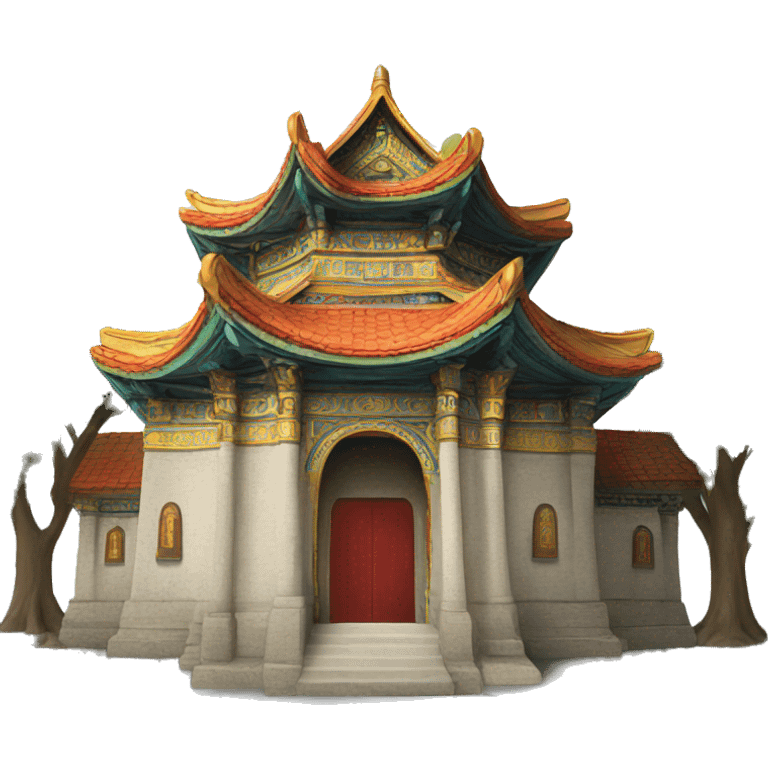 beautiful multi-colored temple emoji