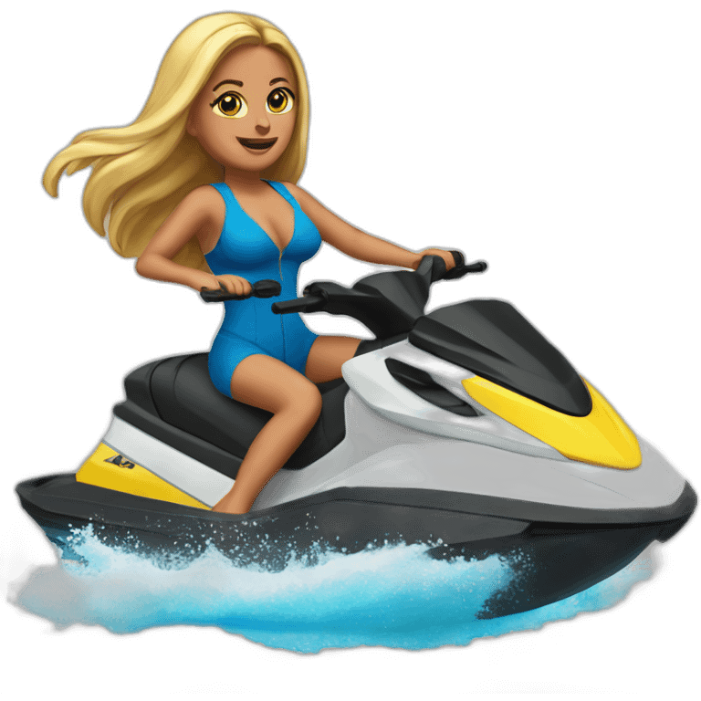 twin bitches hopping off a jetski emoji