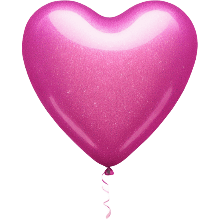 Pink glitter heart shaped balloon emoji