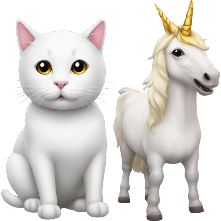 Cat and unicorn together  emoji