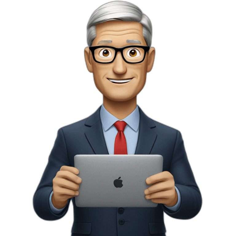 Tim Cook making presentation emoji