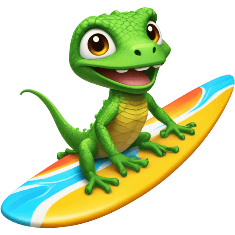 Lizard surfing emoji