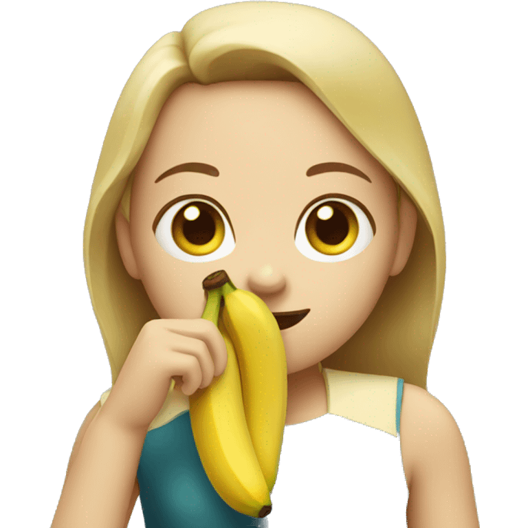 Girl eating banana emoji