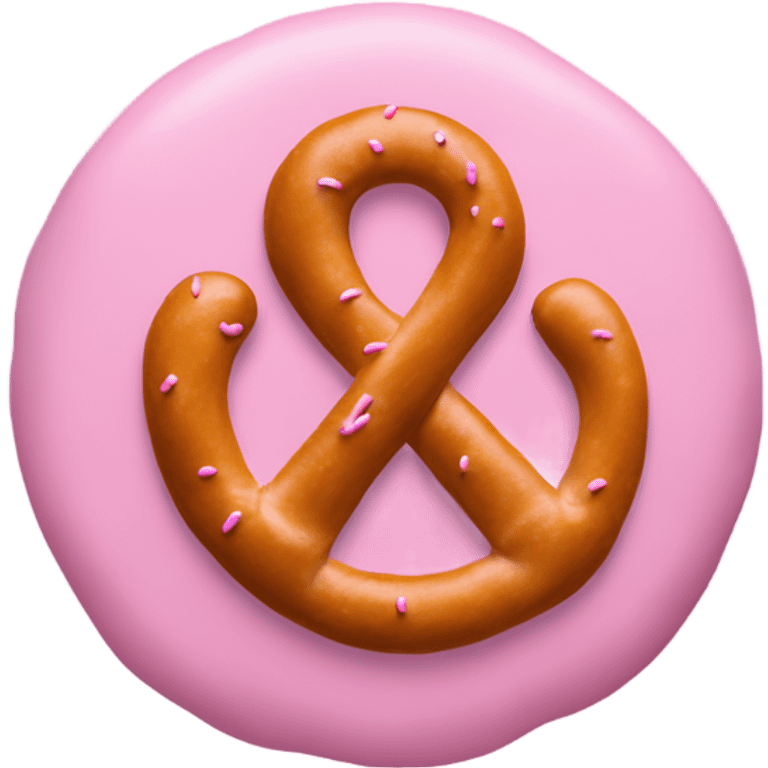 pretzel with pastel pink fondant emoji