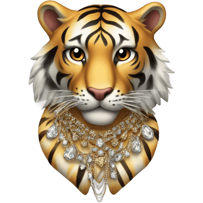 Rich and fancy tiger emoji