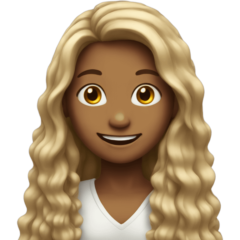 happy girl with long hair emoji