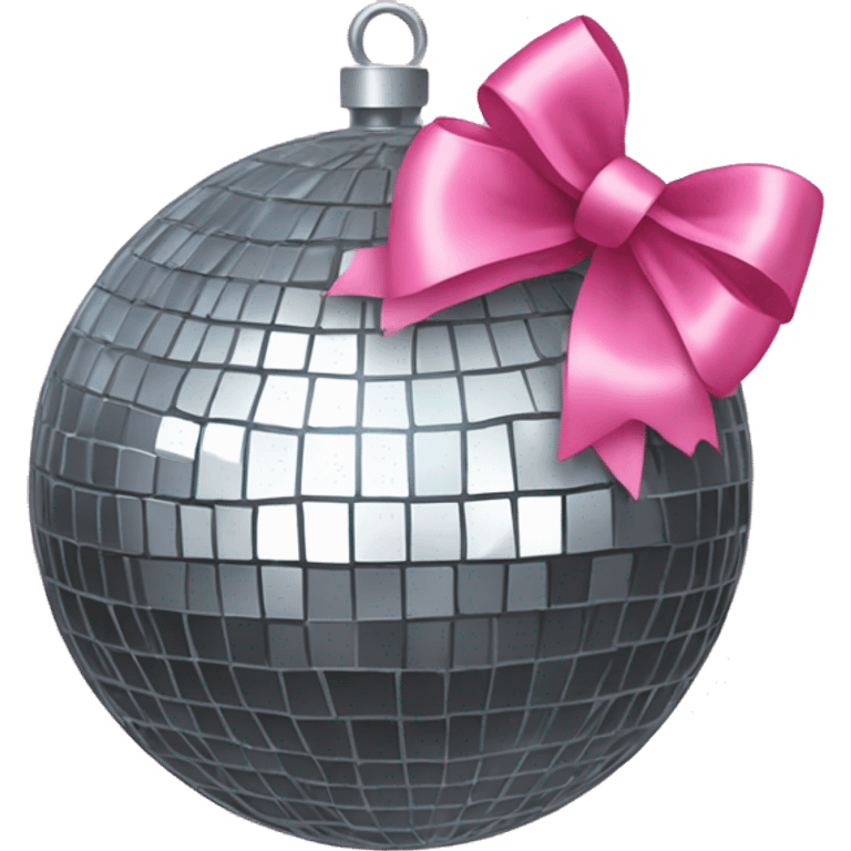 disco ball with pink bow emoji