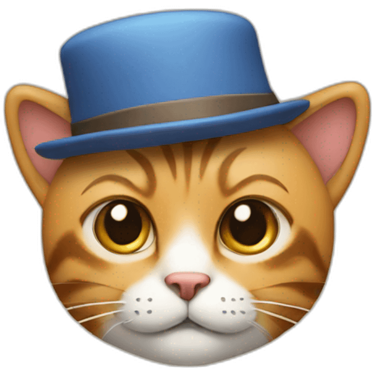 A cat in a hat with teddy bear ears emoji