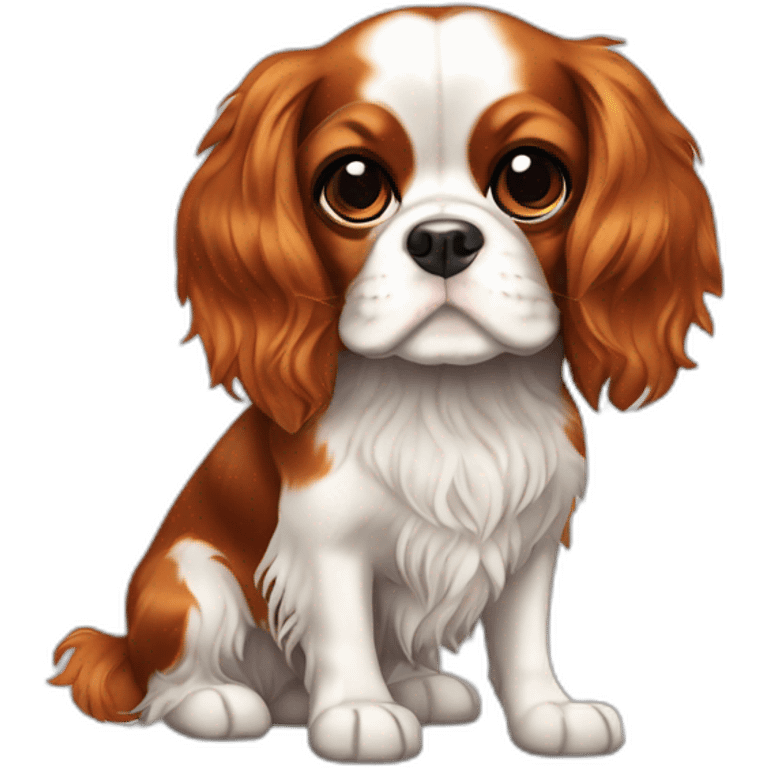 dog Cavalier King Charles Spaniel full body emoji