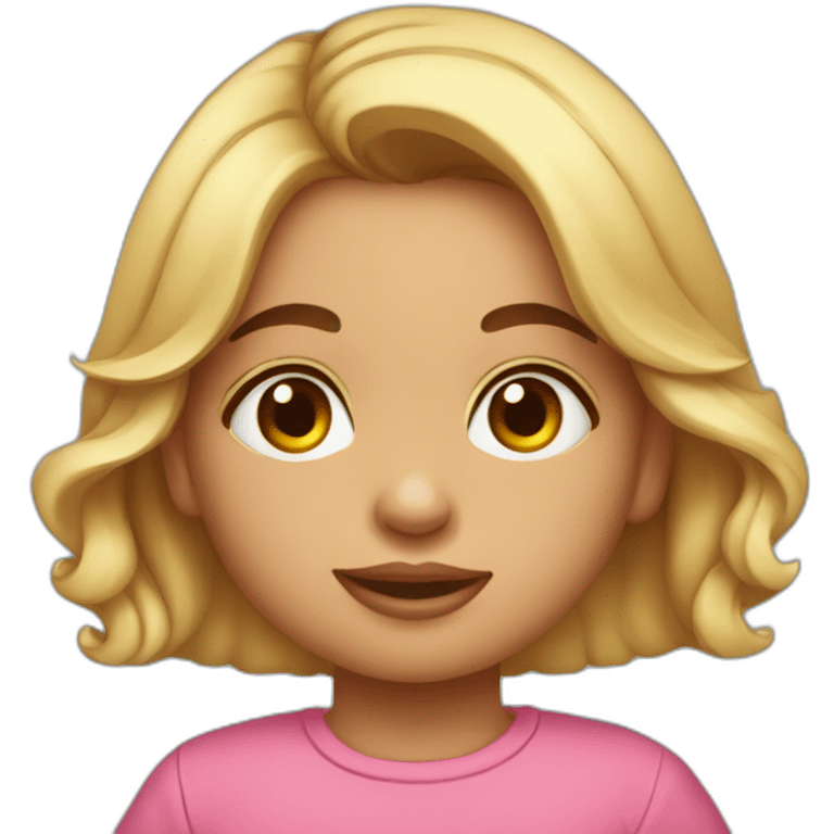 Chico ojos azules, chica morena, bebé y niña de 2 años emoji