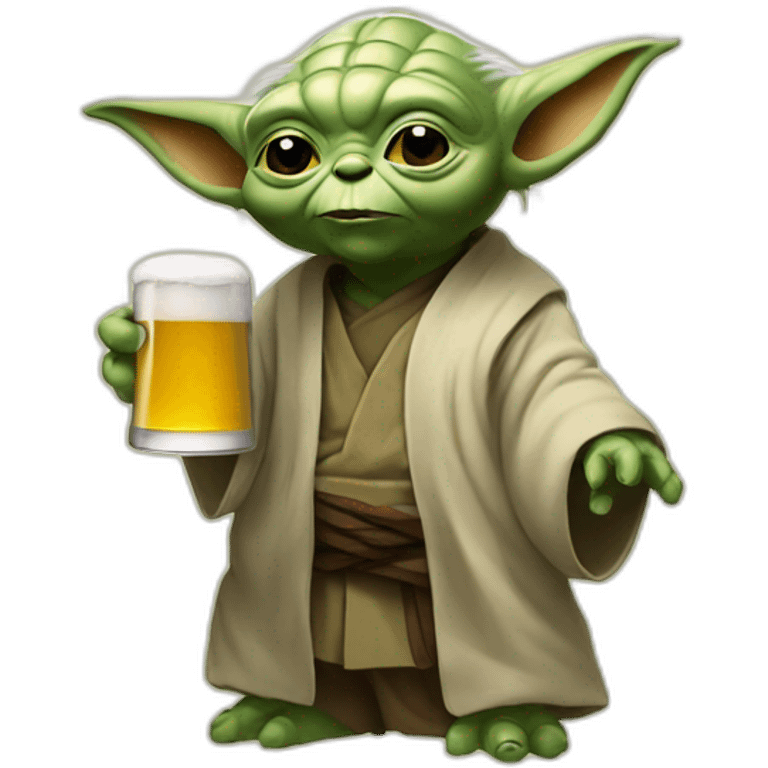 Yoda with beer emoji