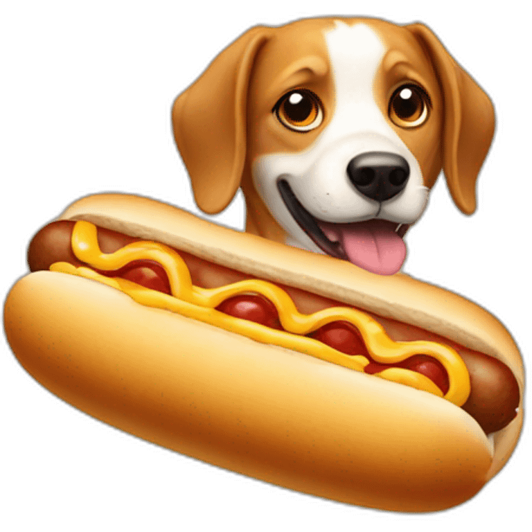 Dog eat a hotdog  emoji