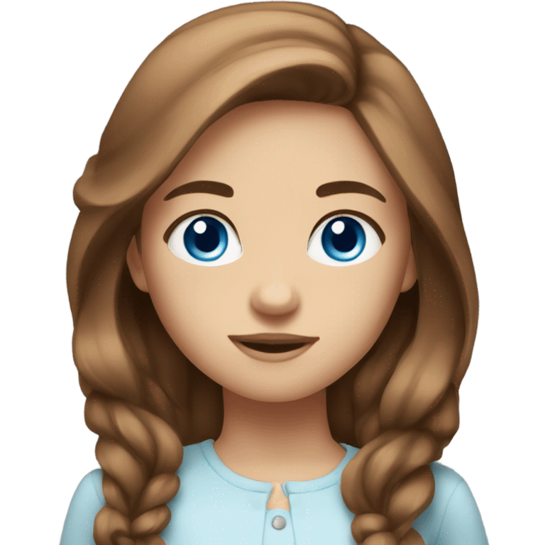 Girl Blue eyes middle Long Brown hair emoji