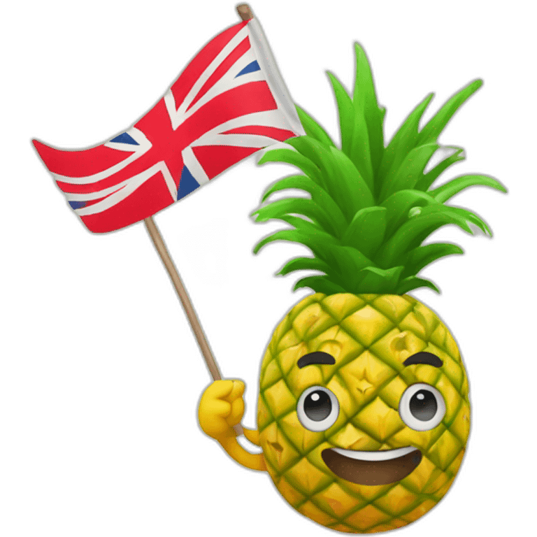 Supporter with a flag with an ananas  emoji