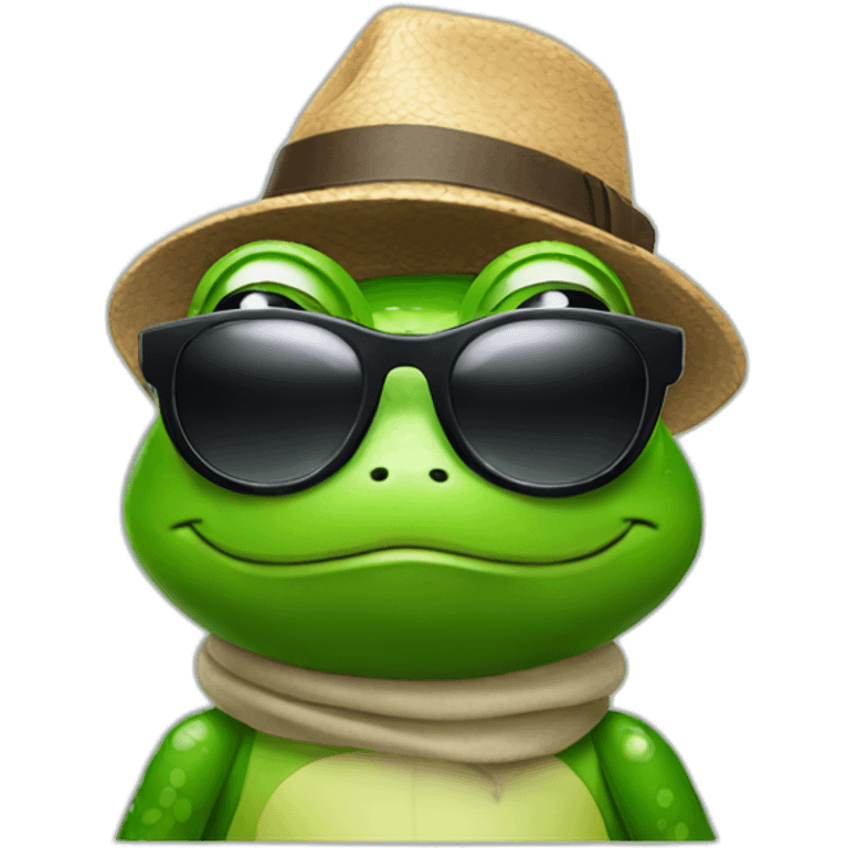 Frog wearing sunglasses using figma emoji