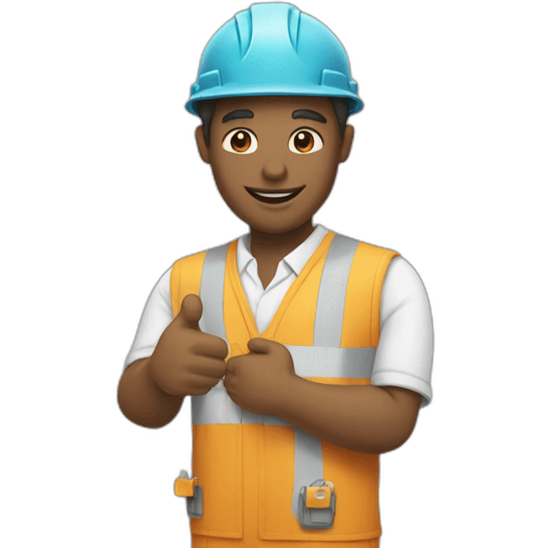 Construction worker shaking hands with a doctor emoji