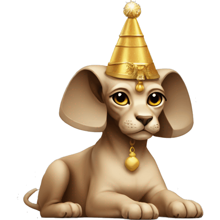 Sphinx in a New Year's hat emoji