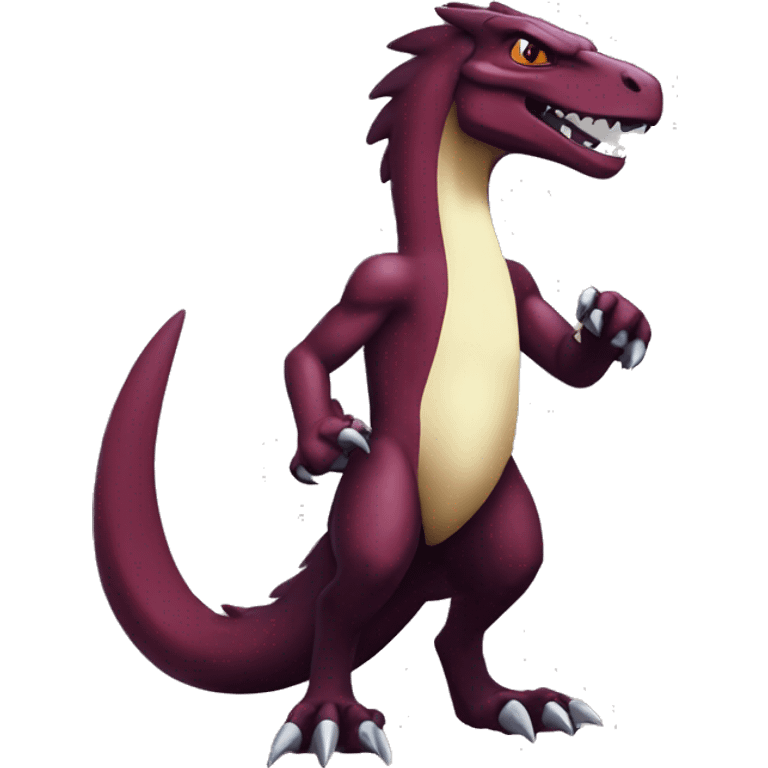 Cool edgy badass Maroon sergal-raptor-Charmeleon with darker mane emoji