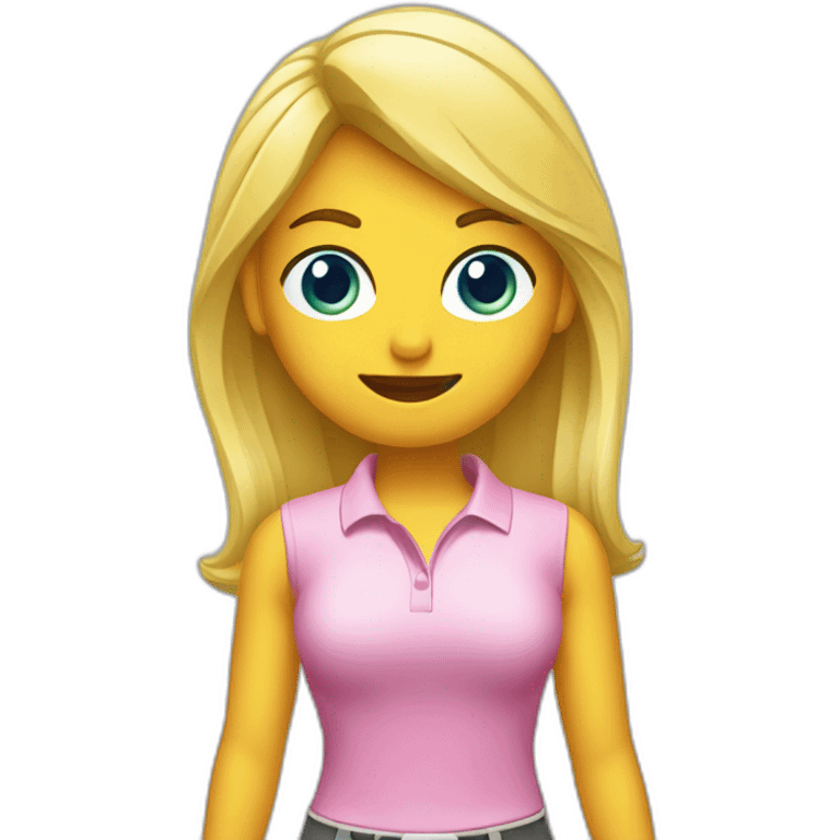 chica rubia jugando al golf emoji