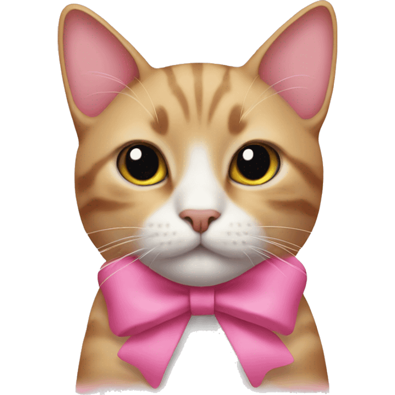 Cat wearing a pink bow  emoji