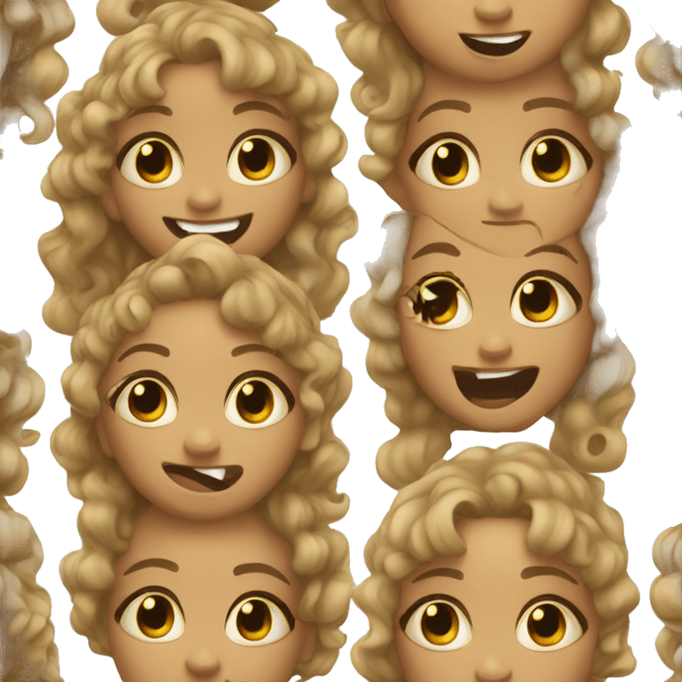 Tan BABY GIRL with curly hair and buck teeth emoji