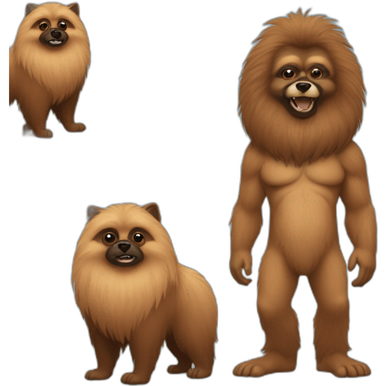 Bigfoot with Pomeranian emoji