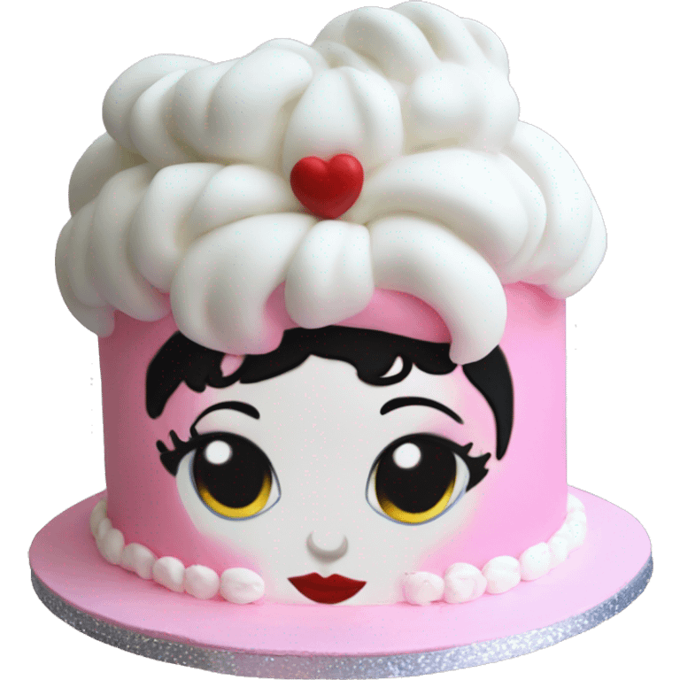 White short haired Betty boop birthday cake emoji