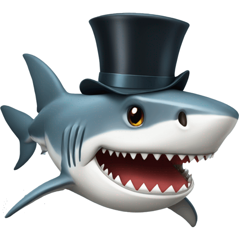 shark with tophat emoji