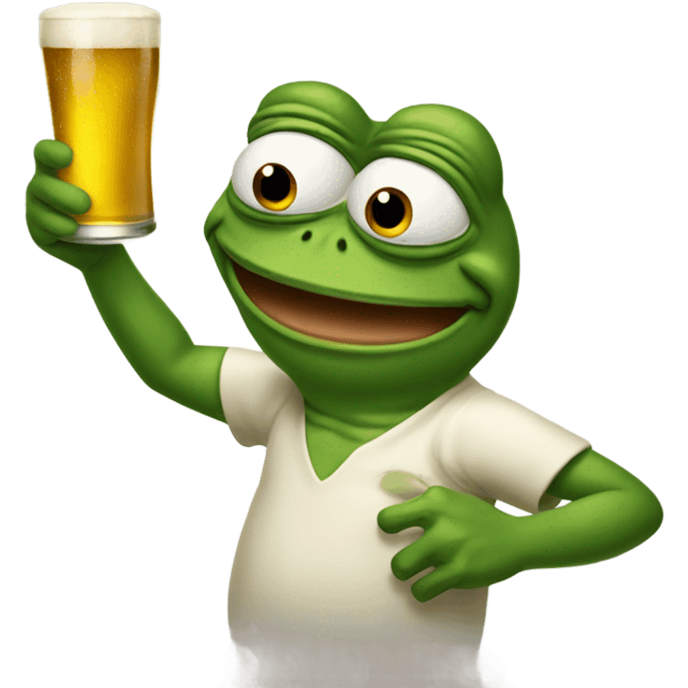 pepe drinking a beer emoji