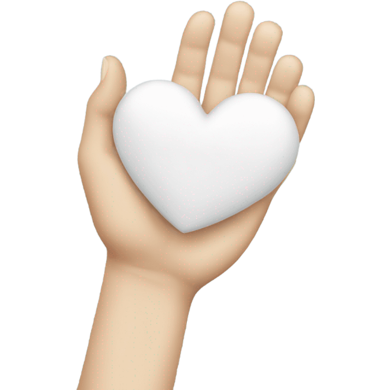 white heart on hand emoji